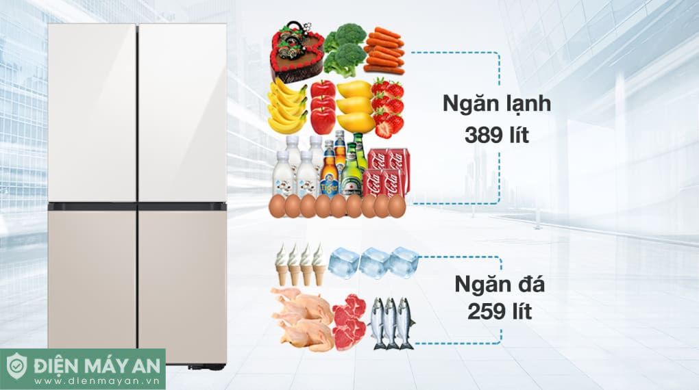 Tủ Lạnh Samsung Inverter 648 Lít Multi Door Bespoke RF59CB66F8S/SV